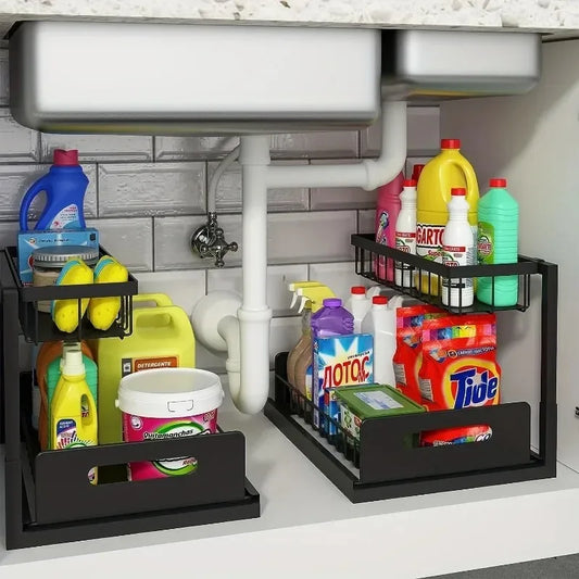 Under-Sink Slide-Out Organizer — 2 Tier