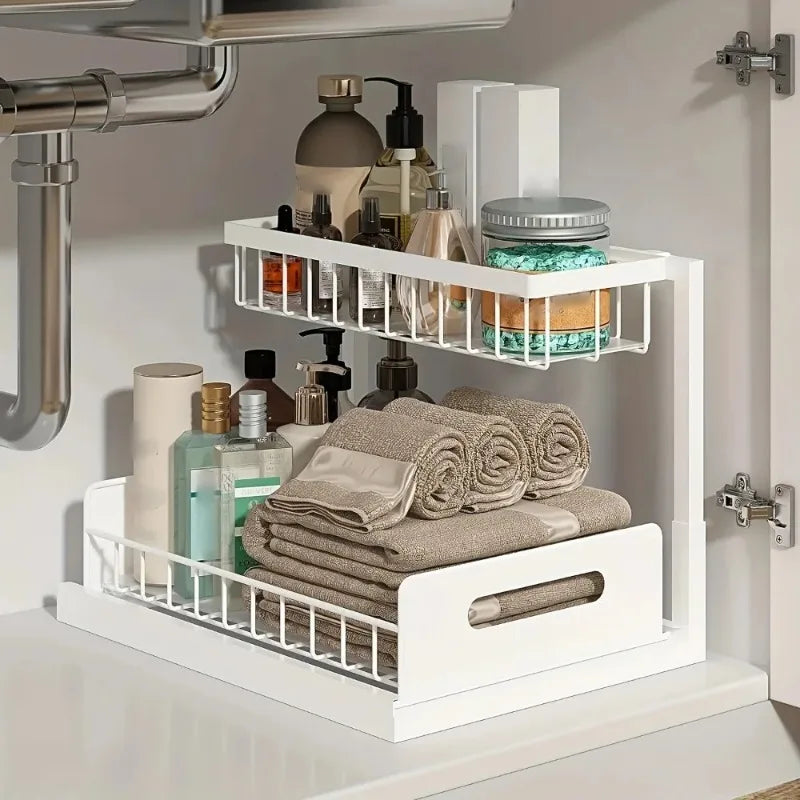 Under-Sink Slide-Out Organizer — 2 Tier