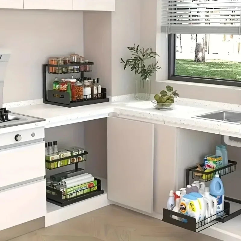 Under-Sink Slide-Out Organizer — 2 Tier