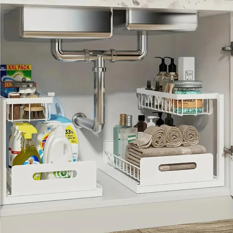 Under-Sink Slide-Out Organizer — 2 Tier
