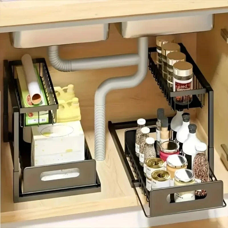 Under-Sink Slide-Out Organizer — 2 Tier